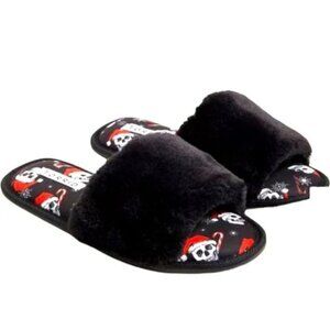 ❤️NWT VINTAGE TORRID CHRISTMAS SLIPPER - SKULL SANTA HAT HOLIDAY FAUX FUR - 7 WW